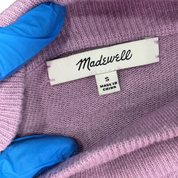 Madewell Ashbury Mockneck Sweater Alpaca Merino Wool Viscose Blend Sz S Lilac - Picture 5 of 6